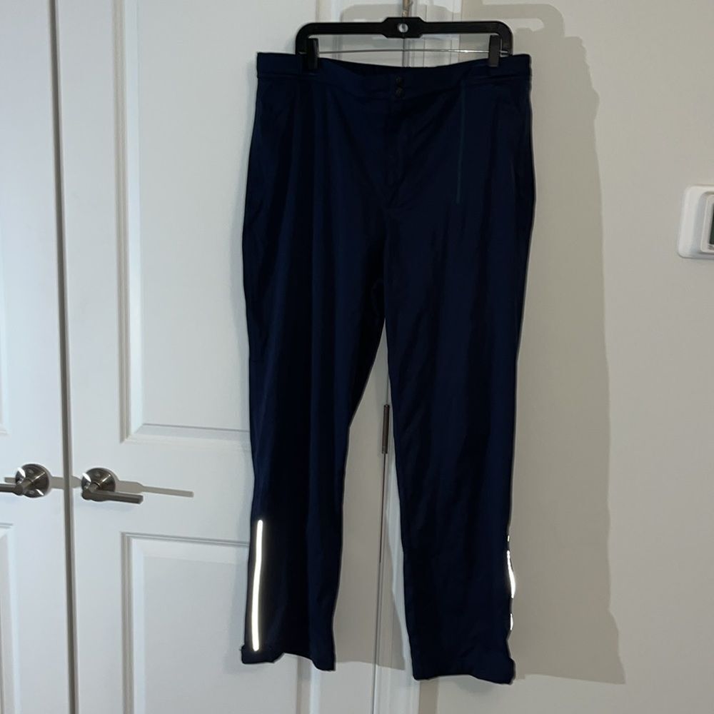 Blue Waterproof Elite Performance Rain Golf Pants Trousers Pull Over Men's L
